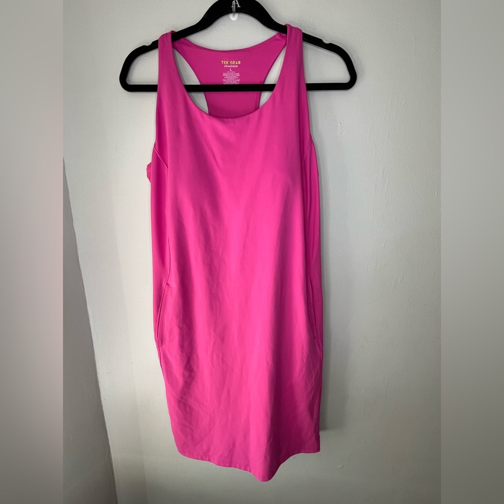 Tek Gear Ultrastretch Athletic Dress Pink Built In Bra Women’s Size Large